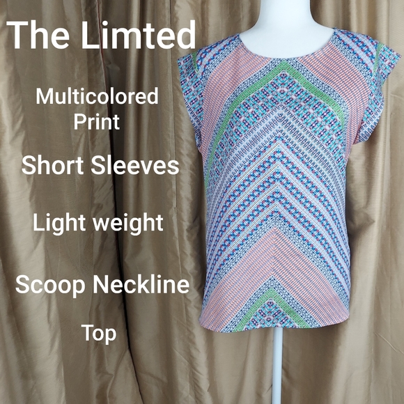 The Limted multicolored print light weight top size L. - Picture 1 of 9